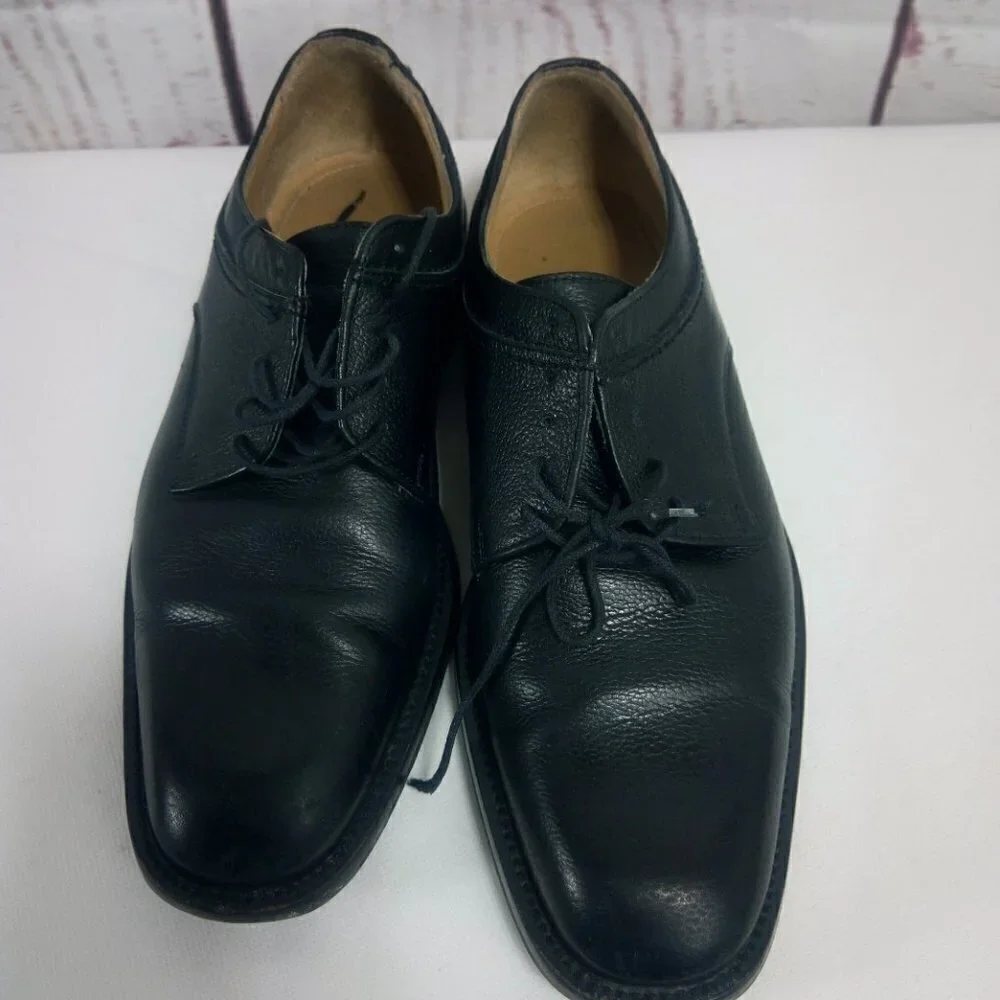 ET Wright Italian Black Oxford Leather Dress Shoes